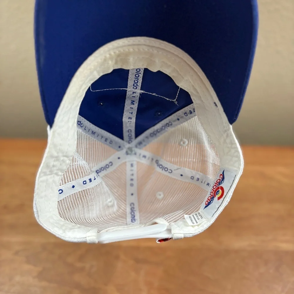 Colorado Classic Blue & White Mesh Back Adjustable Trucker Colorado Patch Hat